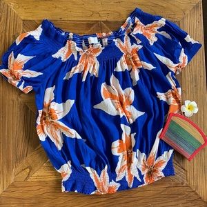 Fighting Eel Ava Sky Tiger Lily Off Shoulder Top S